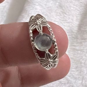 925 silver labradorite floral ring size 8.50‎